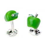 Sterling Silver Green Apple Cufflinks