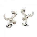 Sterling Silver Moose Head Cufflinks