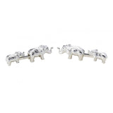 Sterling Silver Mother and Baby Elephant Cufflinks