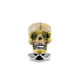 'Suspicious Death' Sterling Silver Enamel Skull Cufflinks