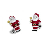 Sterling Silver Santa Cufflinks