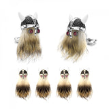 Hairy Viking Skull with Black Spinel Helmet and Ruby Eye Dress Set