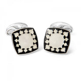 Sterling Silver Fancy Enamel Cufflinks in Black