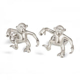Sterling Silver 'Steve' Dancing Monkey Cufflinks