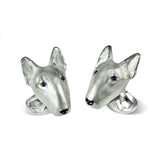 Sterling Silver English Bull Terrier Dog Cufflinks