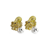 Sterling Silver Enamelled Octopus Cufflinks - Yellow Cufflinks