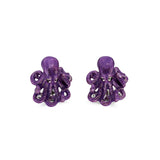 Sterling Silver Enamelled Octopus Cufflinks - Purple Cufflinks