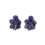 Sterling Silver Enamelled Octopus Cufflinks - Blue Cufflinks