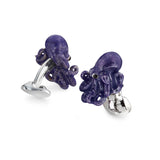 Sterling Silver Enamelled Octopus Cufflinks - Blue Cufflinks