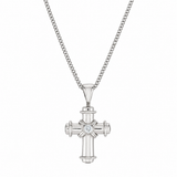 18ct White Gold Diamond Cross Pendant