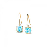 Leora Cushion Shaped Blue Topaz Drop Earring