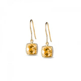 Leora Cushion Shaped Citrine Drop Earring