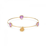 Leora Heart Shaped Gemstone Bangle in Amethyst