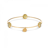 Leora Oval Shaped Gemstone Bangle in Lemon Quartz