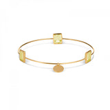 Leora Rectangle Shaped Gemstone Bangle in Lemon Quartz