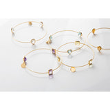 Leora Oval Shaped Gemstone Bangle in Lemon Quartz