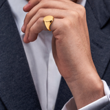 Yellow Gold Oval Signet Ring (14x12mm) – 18ct