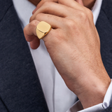Yellow Gold Cushion Signet Ring (16.5x15mm)