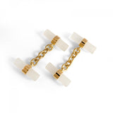 18ct Gold Crystal Tube Cufflinks