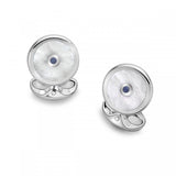 Sterling Silver Mother Of Pearl And Sapphire Dress Set