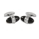 18ct White Gold Onyx Bullet Cufflinks