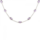 18ct White Gold Amethyst Gemstone Necklace