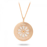 Sterling Silver Large Pendant with White Mother-of-Pearl and an Aquamarine Gem