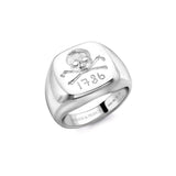 Sterling Silver Skull & Crossbones Signet Ring