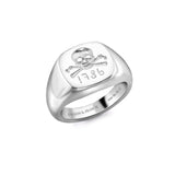 Sterling Silver Skull & Cross Bones Ladies Signet Ring