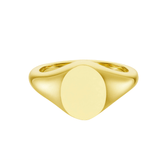 Yellow Gold Oval Signet Ring (10.5x8.5mm)