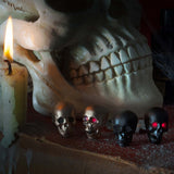 Skull Cufflinks with LED Eyes in Matte Black