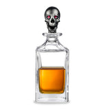 Matte Black Skull Head Crystal Decanter