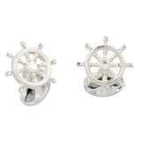 Sterling Silver Ship Wheel Cufflinks