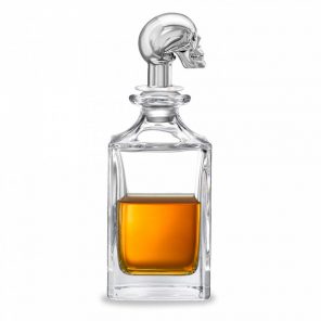 (D) Judaica Crystal Decanter with Classic Design For Liquor or Cognac 29.42  Oz (Silver)